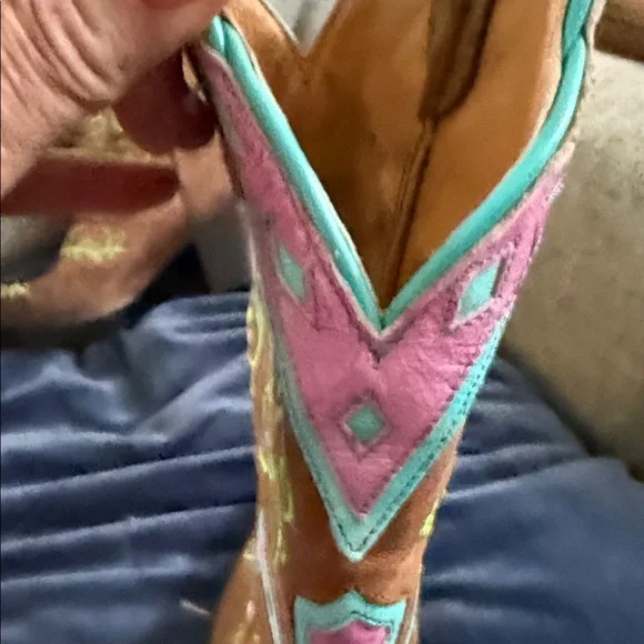 Colorful Embroidered Western Heeled Boots - Picture 14 of 15